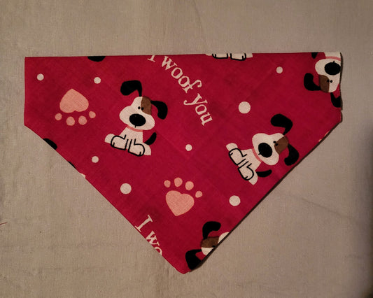 "I woof you" Collar Bandana