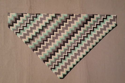 Zig Zag teal Collar Bandana